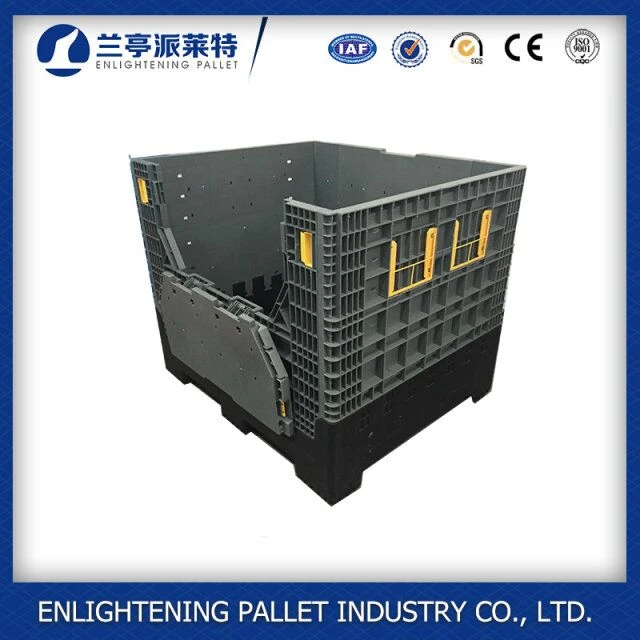 Endistriyèl Itilizasyon HDPE Heavy Duty Solid Gwo Pliable Plastik Palèt Bwat ak pòt Drop