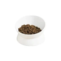 Pye segondè seramik Slanted Animal Feeder Bowl